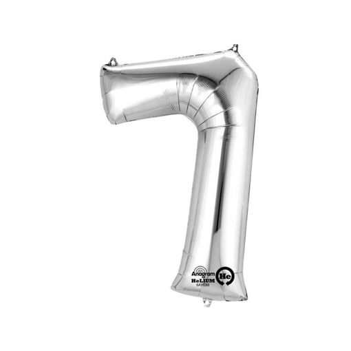 Picture of FOIL BALLOON NUMBER 7 SILVER 34 INCH